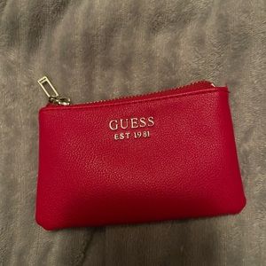 Like new! Authentic Red Guess ID wallet with hidden clip chain
